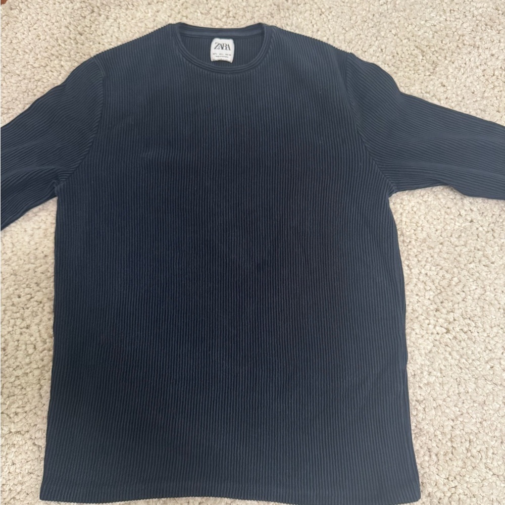Zara Navy Long Sleeve Tee